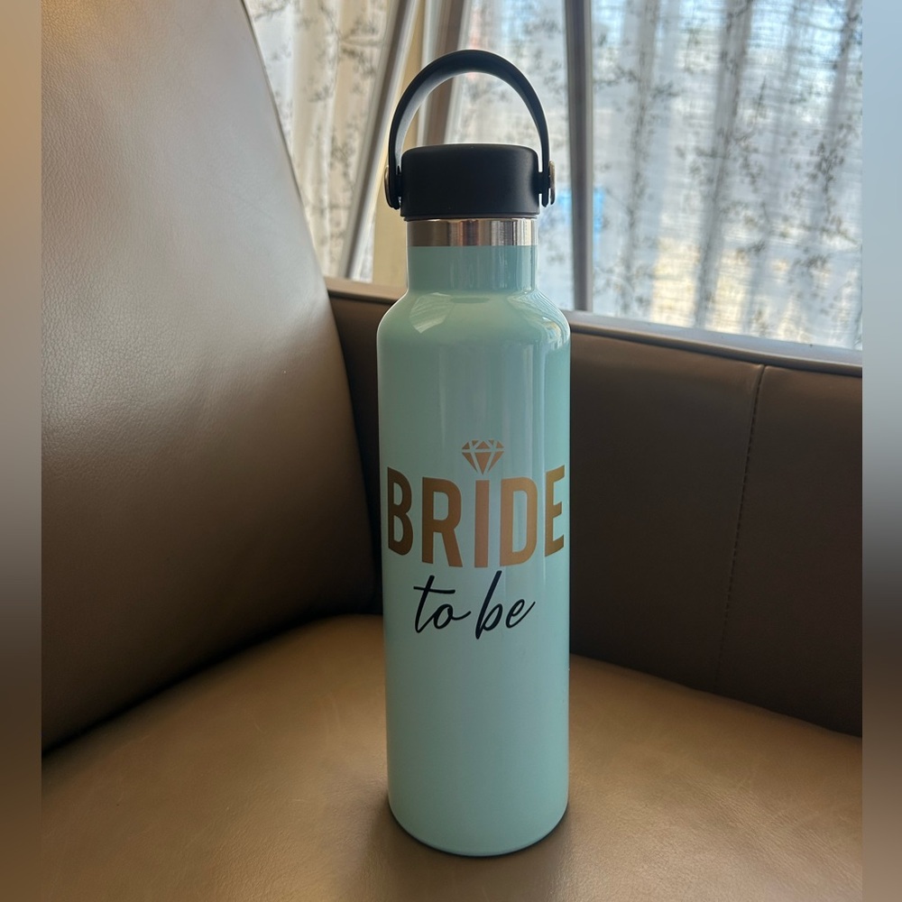 Icing Sky Blue and Gold Bridal Water Bottle